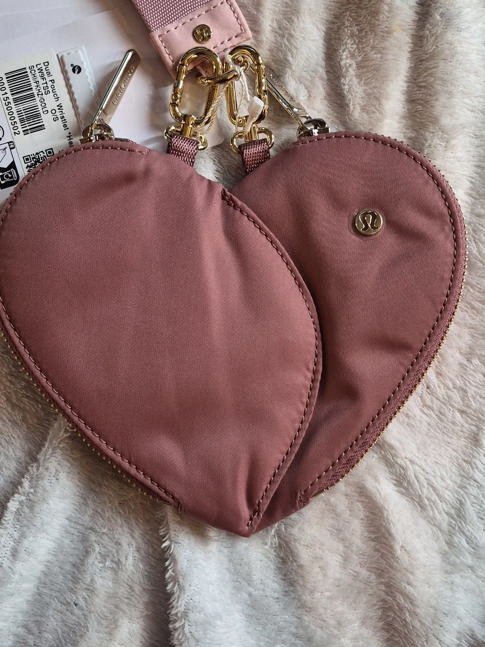 Lululemon Dual Pouch Wristlet Heart Spiced Chai NWT - Picture 11 of 12